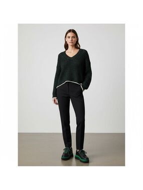 Wilfred Aritzia Eleanor black/botany chunky knit sweater size large NWT